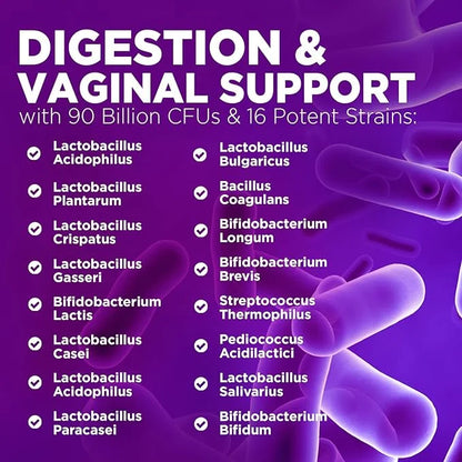 Probiotics for Women with Prebiotics 90 Billion 16 Strains, 120 Capsules