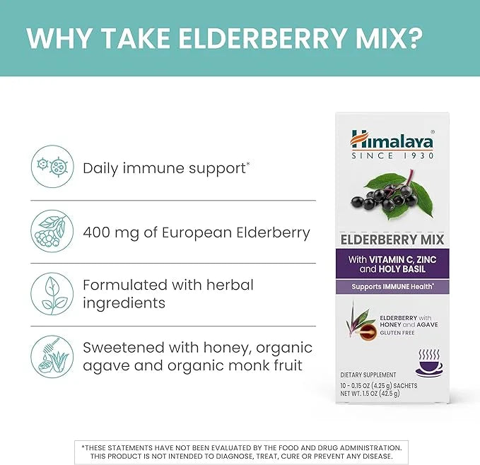 Himalaya Elderberry Mix, Drink Mix Supplement, 10-0.15 oz (4.3 g)