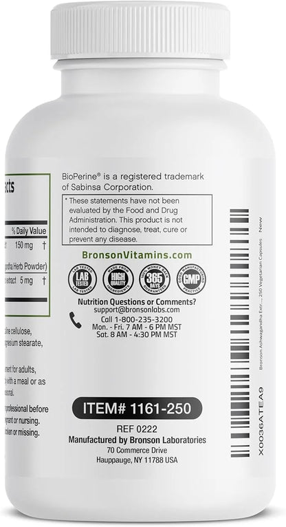 Bronson Ashwagandha Extra Strength Stress & 250 Vegetarian