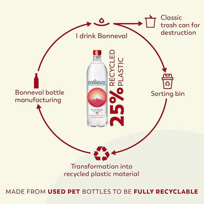 BONNEVAL Natural Sparkling Water. Mineral water from the French Alps. Recycled water bottles 6 pack, 33.8 FL OZ - Product ...