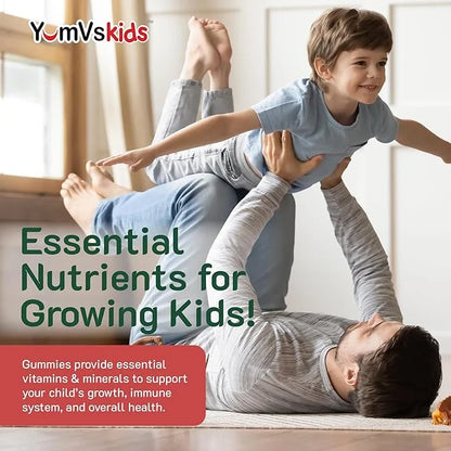 YumVs Kids Multivitamin Gummies 12 Minerals D3 E B6 B12 B12 - (120 Count)