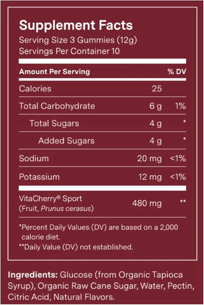 Recovery Gummies - Tart Cherry Gummies for Muscle Recovery - Hibiscus Cherry Flavor with Antioxidants & Electrolytes Comba...