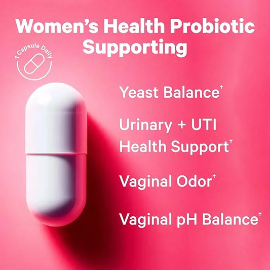 Pink Stork Women's Probiotics for Vaginal Health 10 Billion 5 Strains 30 Capsules