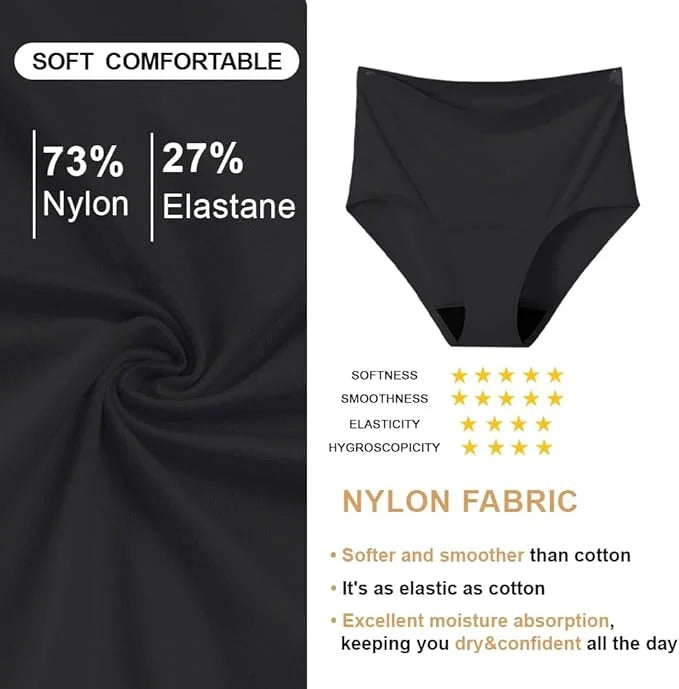 BATTEWA Incontinence Underwear for Women Seamless 50ml，Black，X-Large