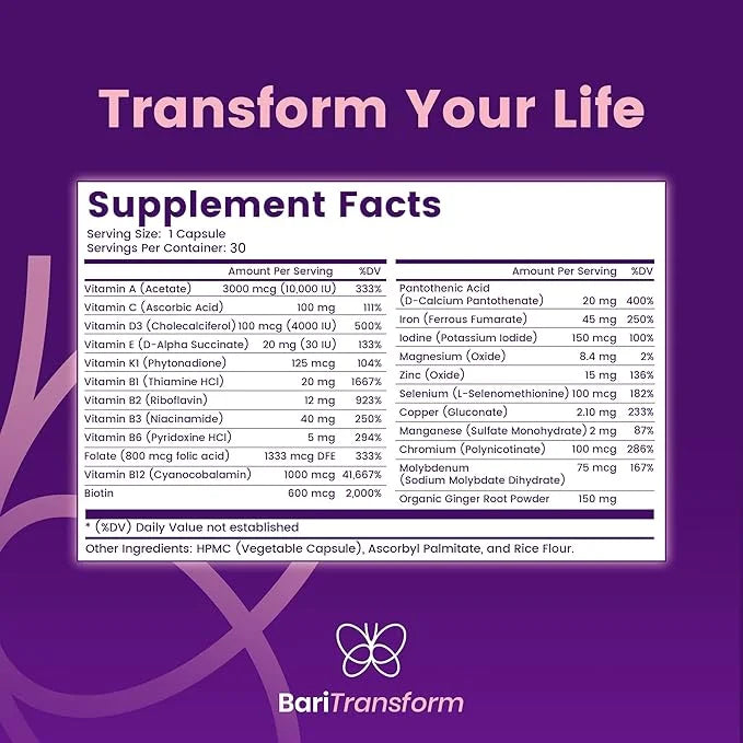 Bariatric Multivitamin with Iron Capsule – 30 Ct