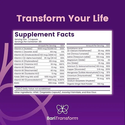 Bariatric Multivitamin with Iron Capsule – 30 Ct