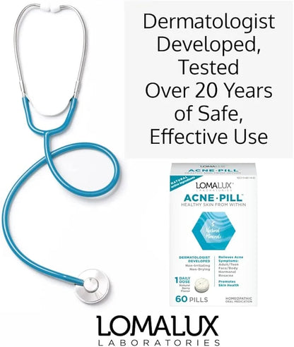Acne Pill -Natural Skin Clearing Minerals Like Zinc & Sulfur, Dermatologist Developed, Clears & Prevents All Types of Face...
