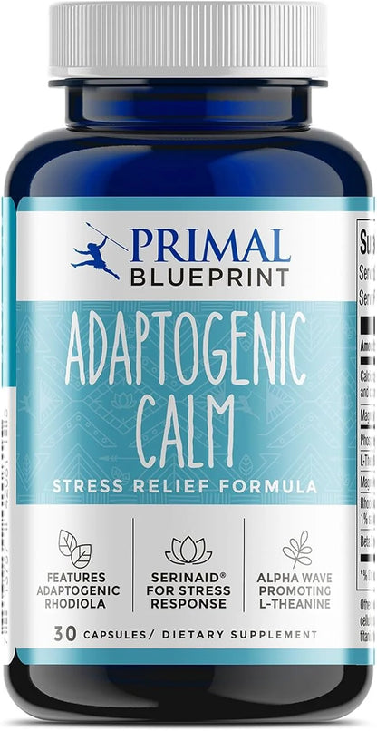 Primal Blueprint Adaptogenic Calm, Plant-Based Adaptogen 30 Count