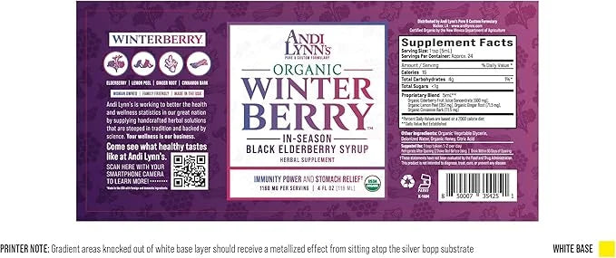 Andi Lynn's Winterberry Black Elderberry Syrup 4oz