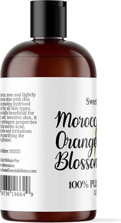 Premium Organic Moroccan Orange Blossom (Neroli) Water | 4oz Imported From Morocco | Food Grade | Packed With Natural Anti...