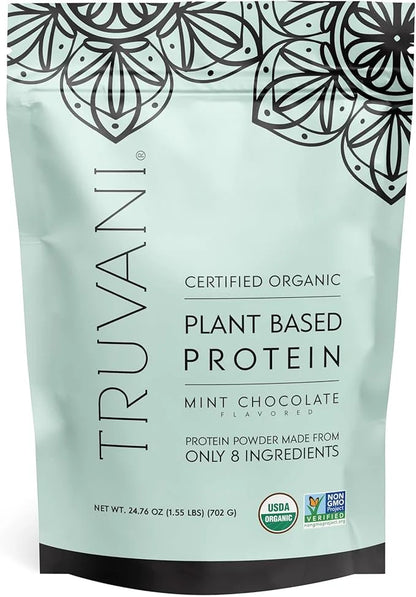 Truvani Vegan Pea Protein Powder | Mint Chocolate | 20g Organic Plant Based Protein | 20 Servings | Keto | Gluten & Dairy ...