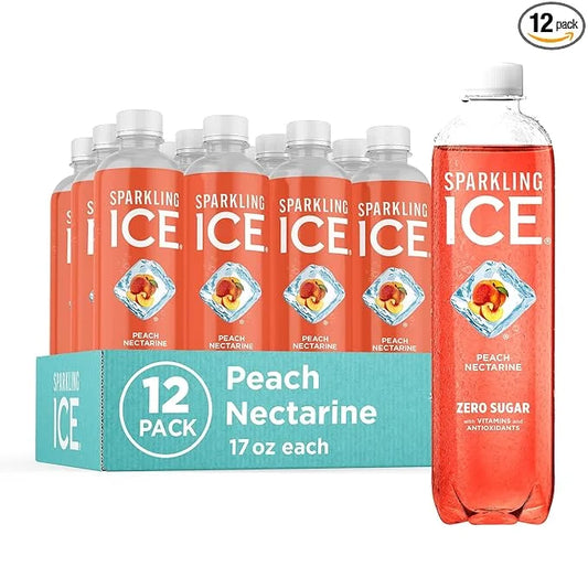 Sparkling Ice, Peach Nectarine Sparkling Water, Zero Sugar Flavored Water, with Vitamins and Antioxidants, Low Calorie Bev...