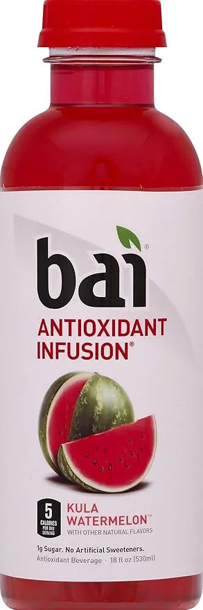 Bai Flavored Water, Kula Watermelon, Antioxidant Infused Drinks, 18 Fluid Ounce Bottle - Product Image