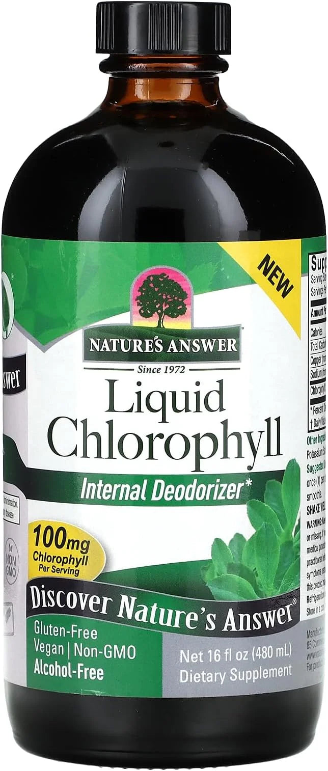 Nature's Answer – Liquid Chlorophyll Spearmint 16oz, Internal 16oz, 32 32 Servings