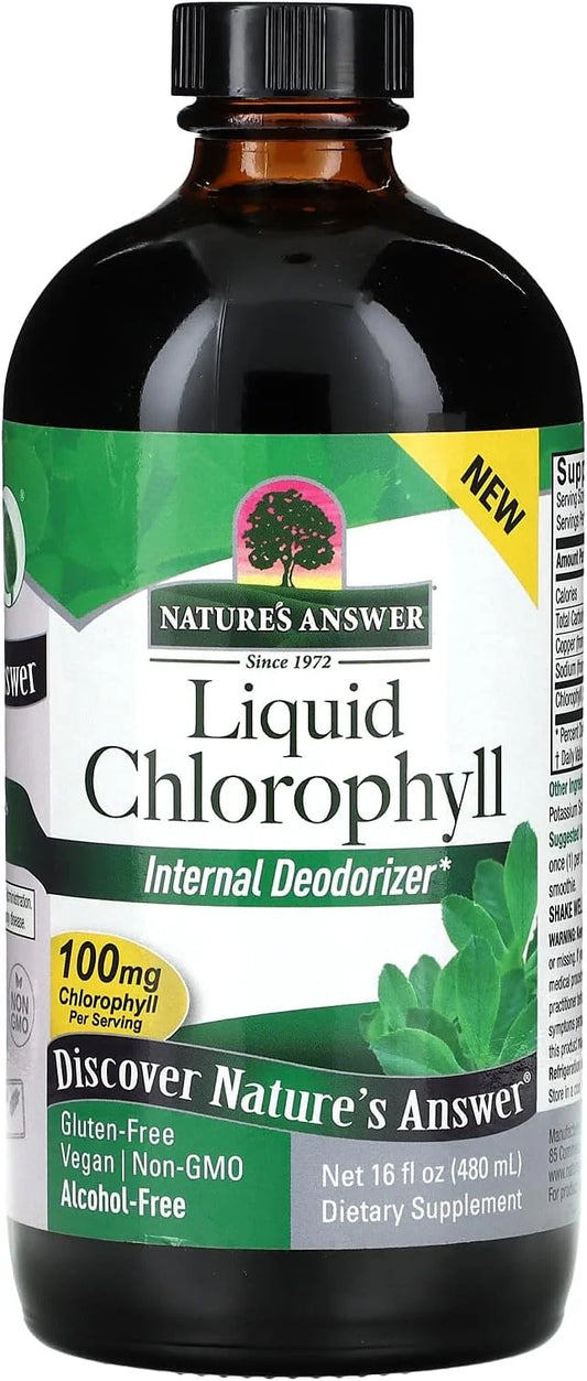 Nature's Answer – Liquid Chlorophyll Spearmint 16oz, Internal 16oz, 32 32 Servings