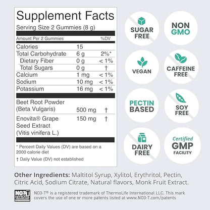humanN SuperBeets Circulation Gummies 60 Count