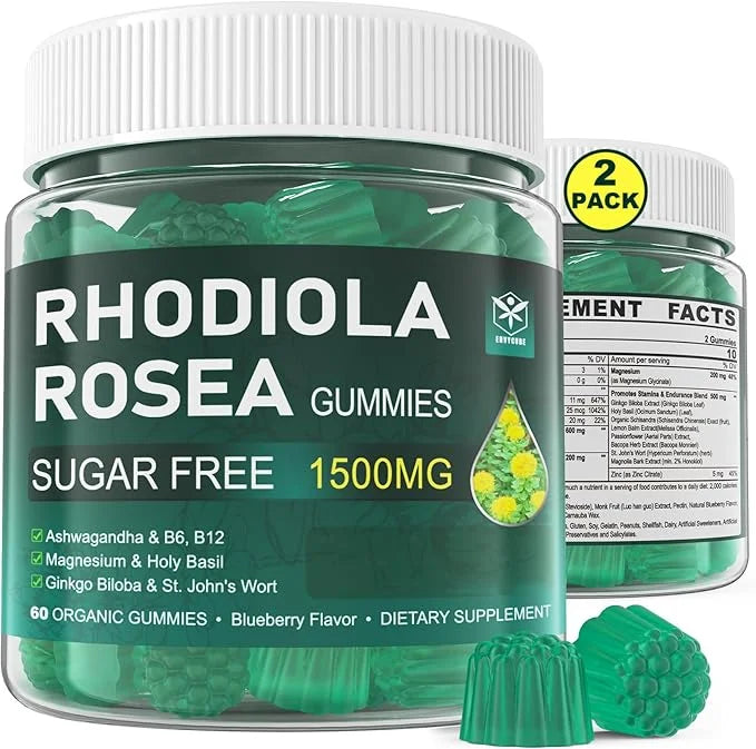 Sugar Free Rhodiola Rosea 600mg Ashwagandha 200mg Magnesium 200mg, Energy 500mg with