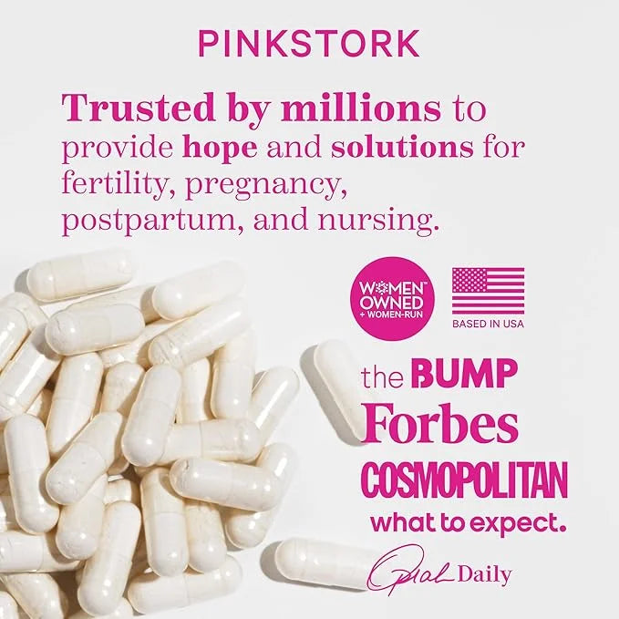 Pink Stork Labor Prep - Evening Primrose Oil Capsules with Red Raspberry Leaf Tea, Gentle Birth & Postpartum Care, Third T...