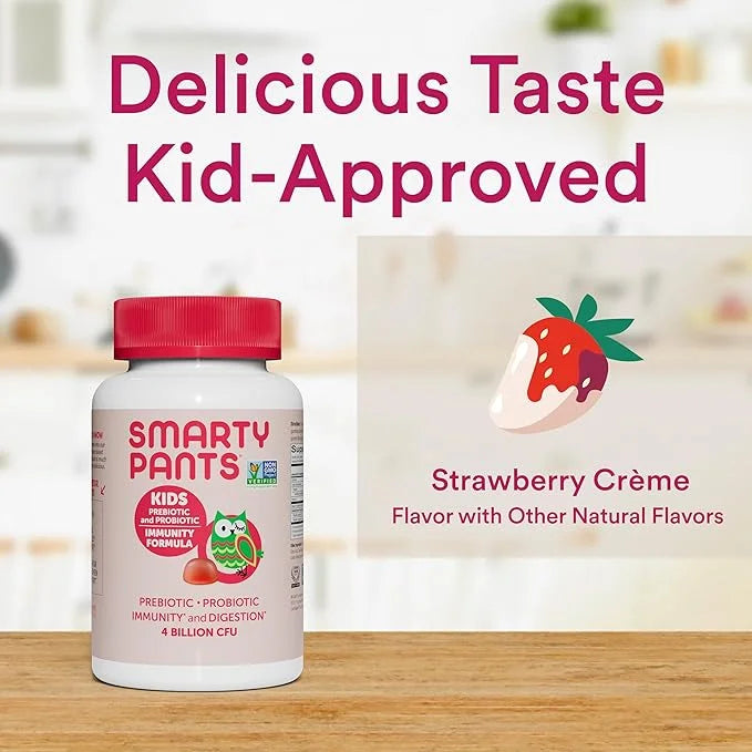 SmartyPants Kids Probiotic Immunity Gummies: Prebiotics 60 Count (30 Day