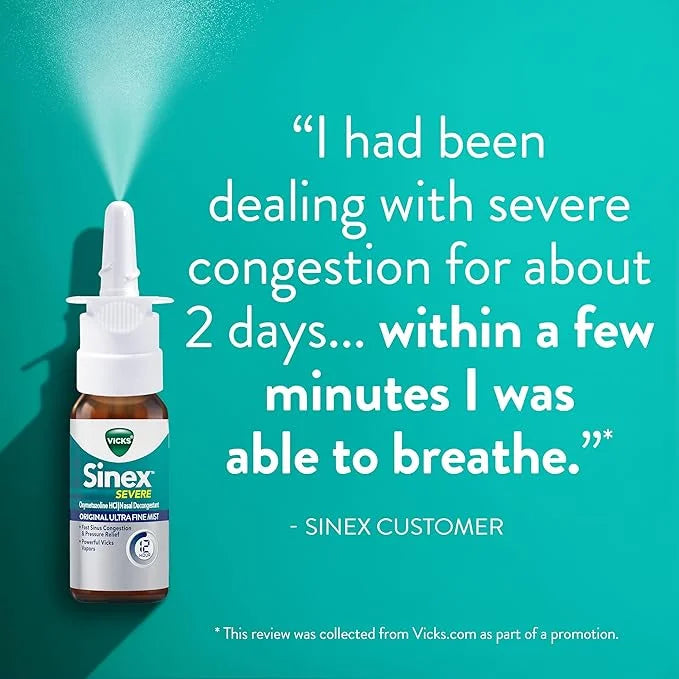 Vicks Sinex SEVERE Nasal Spray, Original 265 Sprays 2