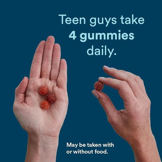 SmartyPants Teen Guy Multivitamin Gummies: Omega 3 Fish D3, C, B12, B6, B6, Vitamin 90 Count (22 Day