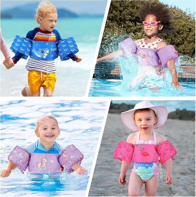 Moko Toddler Swim Vest for Kids, 20-50 lbs/22-66 lbs Clearance Swim Arm Band Cartoon Swimming Wings Pool Float Vests Sleev...