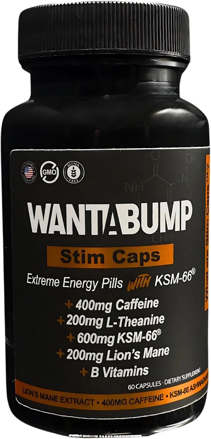 Extreme Energy Pills 400mg Caffeine 600mg Ashwagandha 200mg Lions