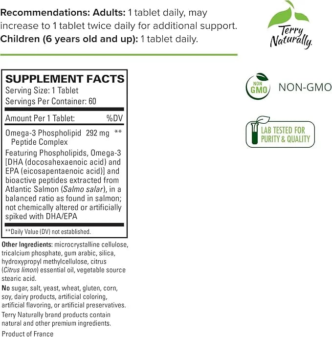 Terry Naturally Vectomega 60 Tablets, 2 - Omega-3 from 120 Servings