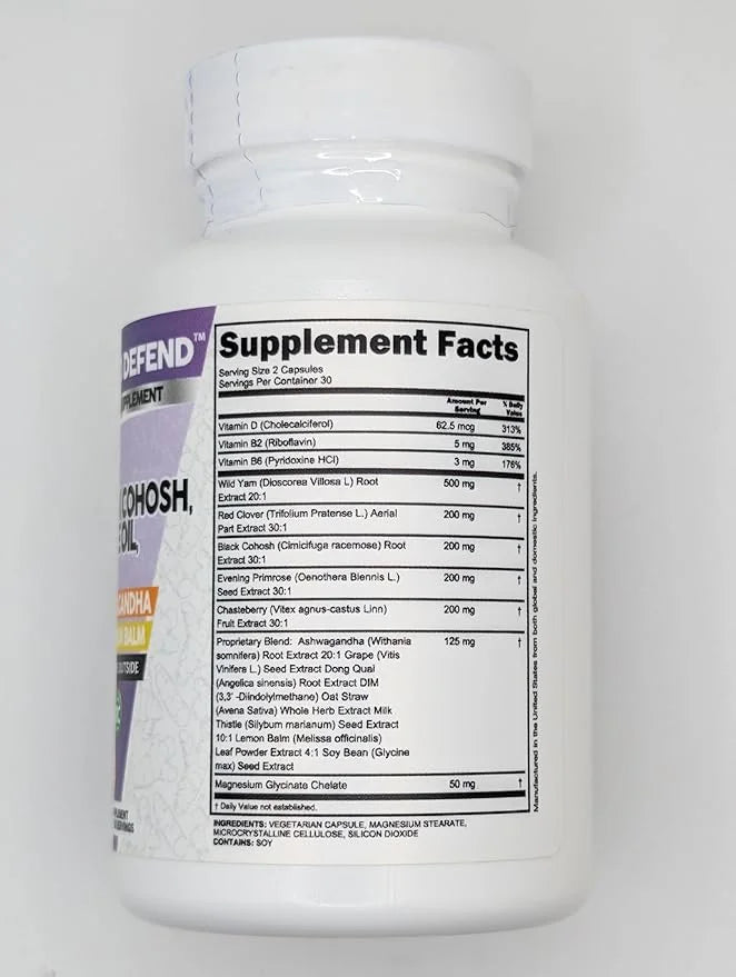 Clean Nutra Wild Yam Root Capsules with Red Clover Black Cohosh Evening Primrose Oil Chasteberry Dong Quai DIM Ashwagandha...