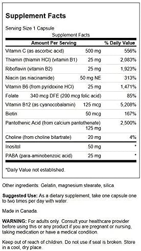 Swanson Vitamin B-Complex w/Vitamin C (100 Capsules) (3 Pack)