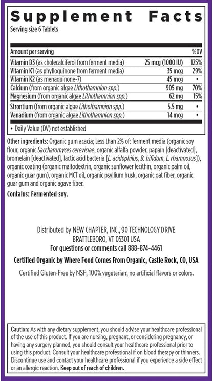 New Chapter Calcium Supplement D3+K2, 70+ 70+ Trace 240 ct