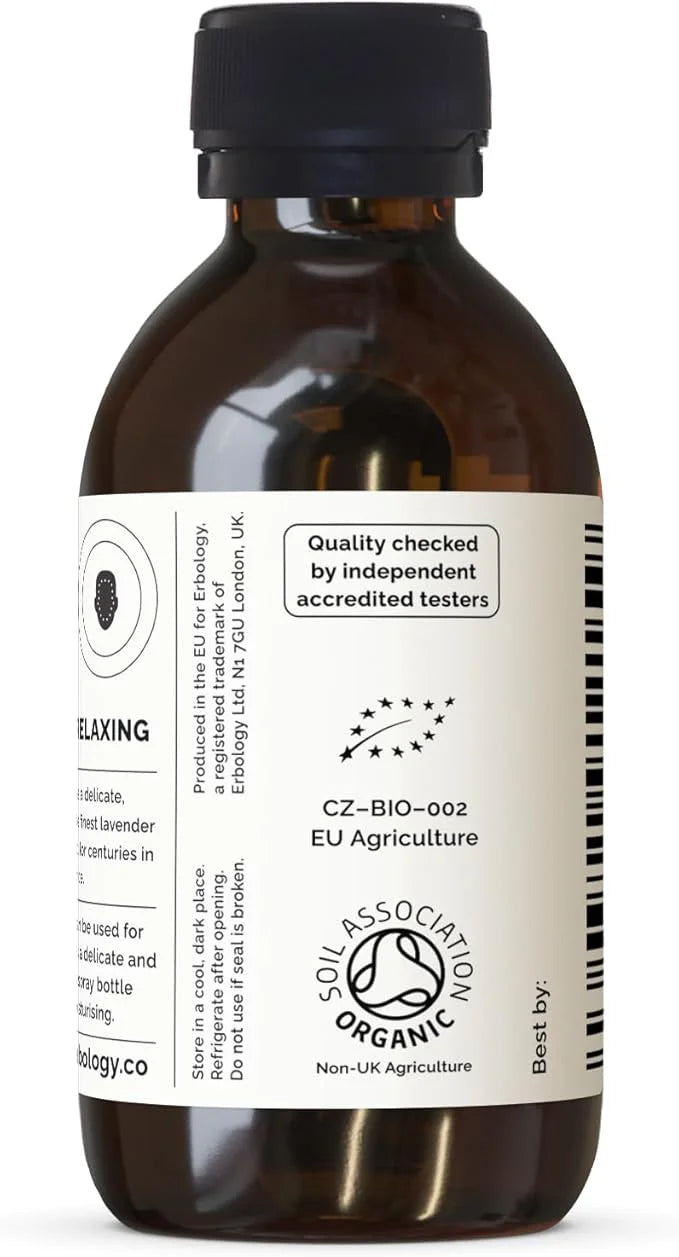 Erbology Organic Lavender Water 3.4 fl oz - Premium Food Grade Hydrolate of Lavender - Soothing and Relaxing - Non-GMO - R...