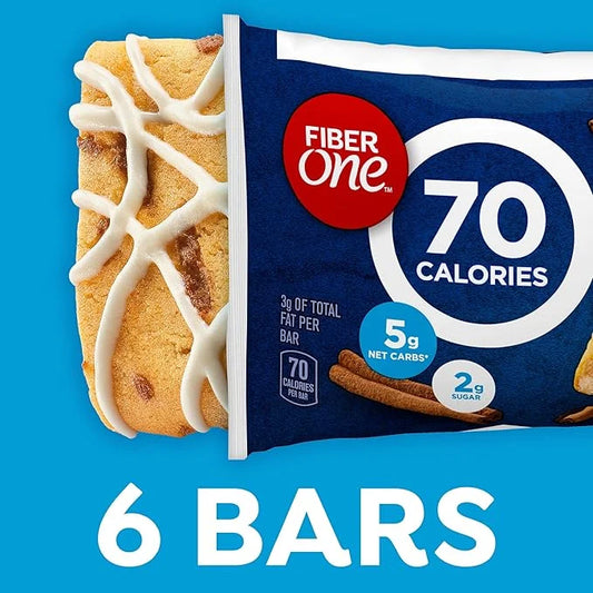 Fiber One 70 Calorie Soft-Baked Bars, Cinnamon Coffee Cake, 6 Bars, 5.34 oz (Pack of 8) - Product Image