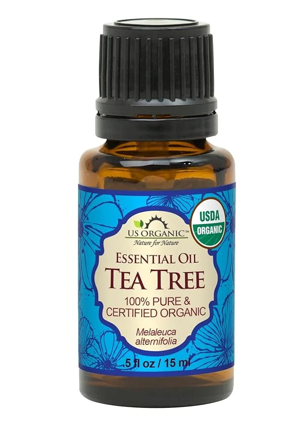 US Organic 100% Pure Tea Tree Essential Oil, Steam Distilled, USDA Certified Organic, for Hair, Skin, Scalp, Foot, Toenail...