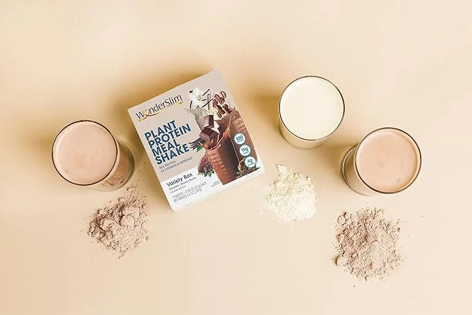 WonderSlim Plant Based Meal Replacement Shake, Variety Pack, 15g Protein, Keto Friendly & Low Carb, 1g Sugar or Less, No G...