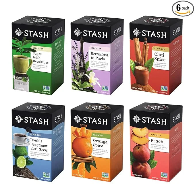Stash Tea Black Tea Variety Pack Sampler Assortment - Caffeinated, Non-GMO Project Verified Premium Tea with No Artificial...