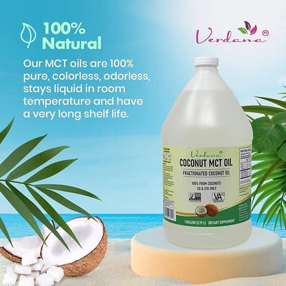 Verdana Coconut MCT Oil, Fractionated, Genuine 100% Coconut Derived, Kosher Food Grade, Vegan, NON-GMO, Great for Keto and...