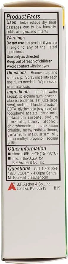 Ayr Saline Nasal Gel No-Drip Sinus Spray,0.75 Fl 3)