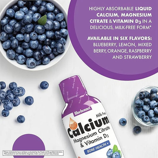 Bluebonnet Nutrition Liquid Calcium Citrate Magnesium Citrate, Vitamin D3, Bone Health, Gluten Free, Soy free, milk free, ...