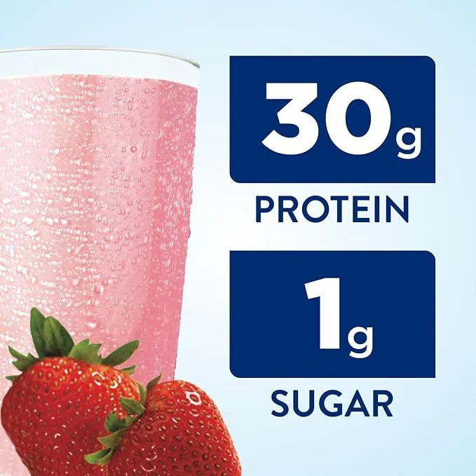 Ensure Max Protein Creamy Strawberry Nutrition Shake | 30g Protein, 1g Sugar, 4g Fiber Blend | 12 Pack - Product Image