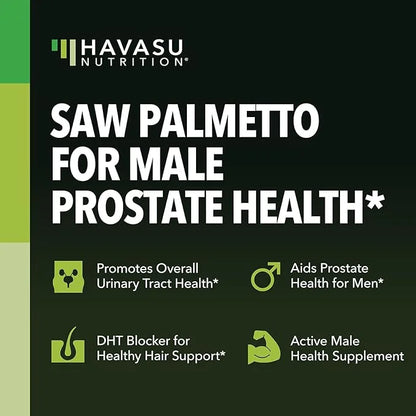 Saw Palmetto for Men Prostate Health Supplement to Promote Urinary Tract Function - 500mg Per Serving - 200 Count - DHT Bl...