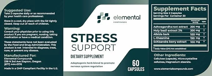 Stress Support Adaptogen Capsules 60 Count