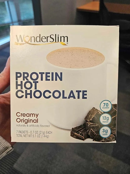 Wonderslim Protein Hot Chocolate, Hot Cocoa, Low Sugar, Low Carb, Keto Friendly & Gluten Free (7ct) - Product Image
