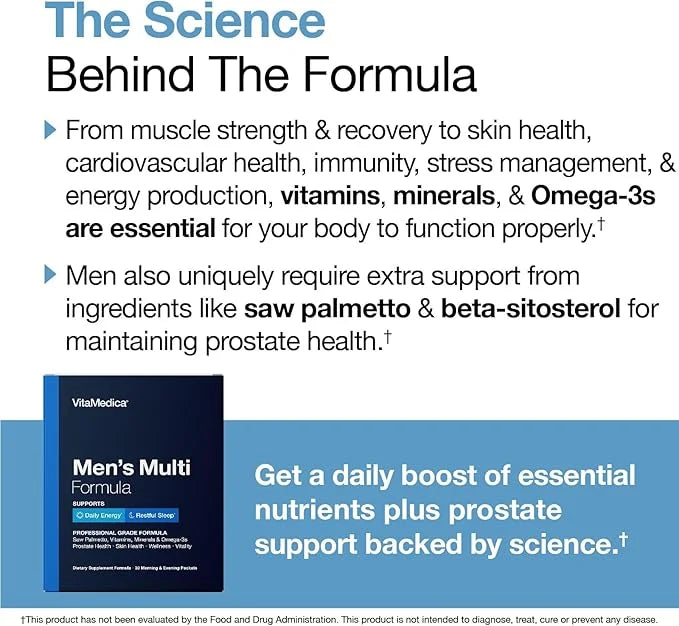 VitaMedica Men’s Multivitamin with Prostate Health Support Omega3s and 30 Easy