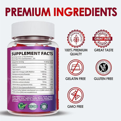(3 Pack) Keto ACV Gummies Extreme 1500MG Keto Gummies Apple Cider Vinegar Formulated with Pomegranate Beet Juice Powder B1...