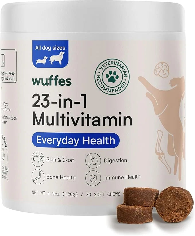 Wuffes 23-in-1 Chewable Dog Multivitamin&Supplements - Dog Multivitamin for Small&Large Breed - Pet Vitamins and Minerals ...