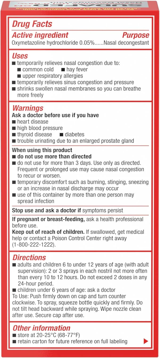 Sudafed Sinus Severe Original Nasal Spray, 12 Hour .05% Nose 1 fl.