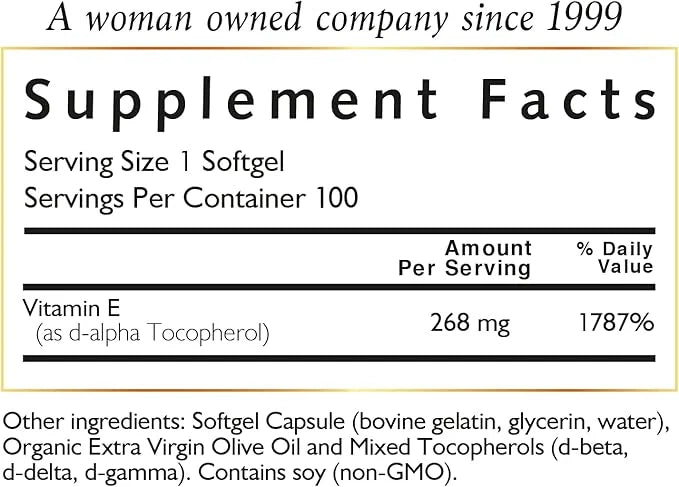 Coco March Natural Vitamin E 400 3 Month 100 Softgels