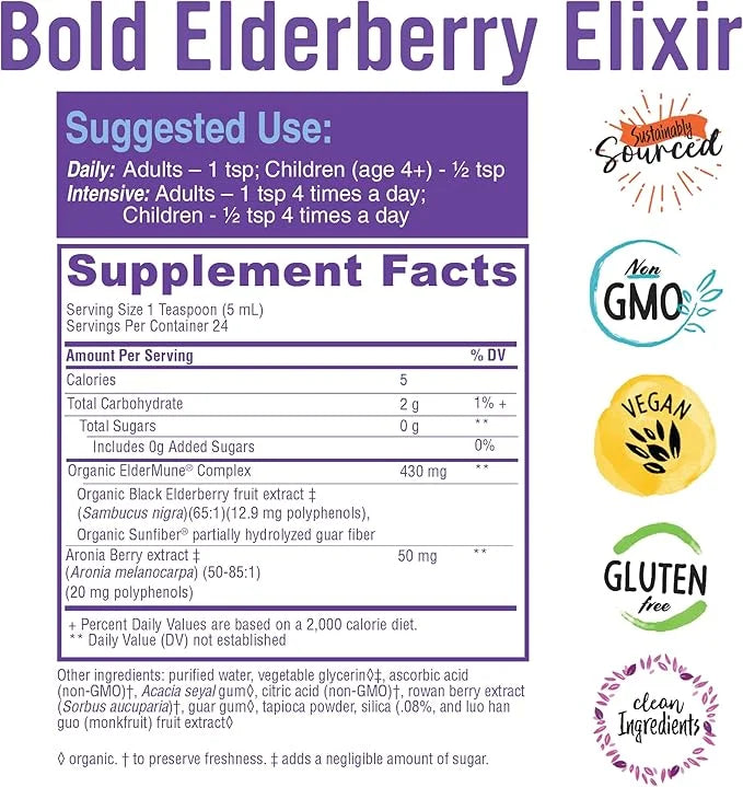 Elderberry Elixir – 65x Concentrated Extract 4 Fl.