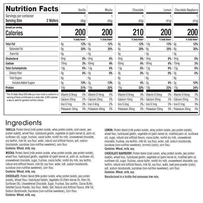 WonderSlim Protein Wafer Snack Bar, Variety Pack, 15g Protein, 5 Flavors, 0mg Cholesterol (5ct) - Product Image